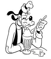 coloriage dingo mange une glace